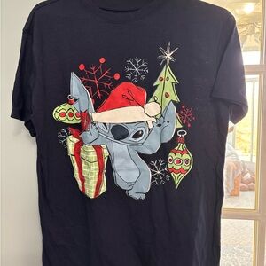 Disney Stitch Navy Blue Holiday T-Shirt